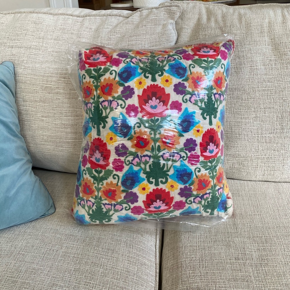 Urban Outfitters Karma Living Folk Floral Pillow